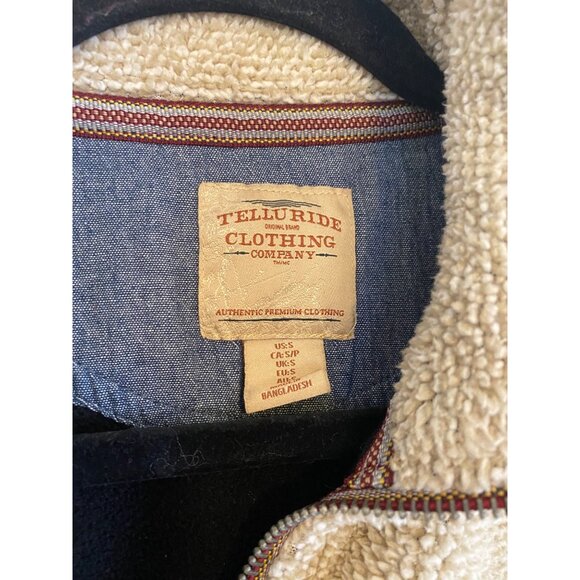Telluride Clothing Co Beige Sherpa Pullover Sweater Quarter Zip Size S - Picture 2 of 7